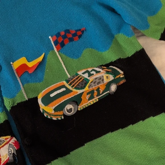 Vintage Michael Simon Blue Knit Cardigan - Picture 4 of 15